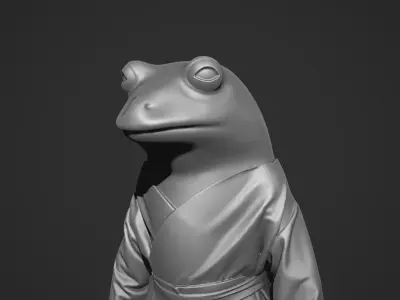 Frog in kimono Free 3D print model