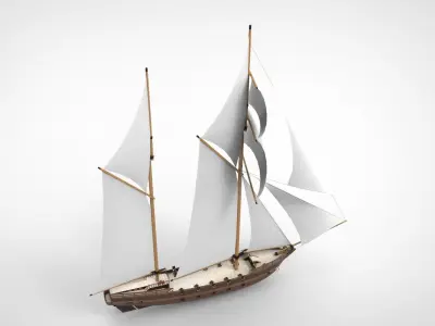 Ship sailing war 3D model
