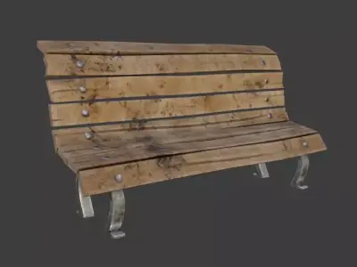 Stylized bench Low-poly 3D model purchase