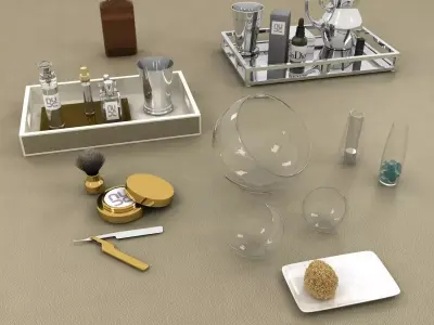 bathroom accessories set 3D model