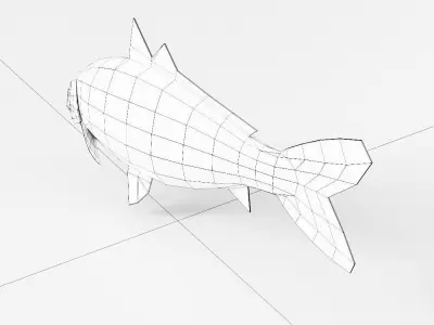 Carp fish 3d model  Low-poly 3D model