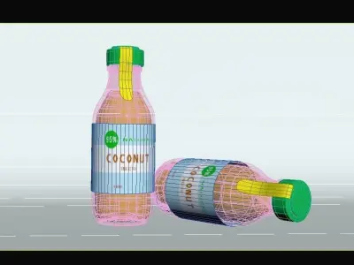 Juice Bottles Free low-poly 3D model