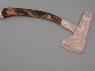 Rusted Axe LOW POLY GAME READY Low-poly 3D model