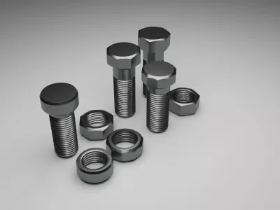 Bolts and Nuts Set 3D model