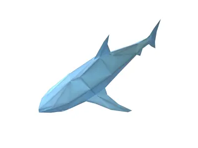 Low Poly Shark v1 010 Low-poly 3D model