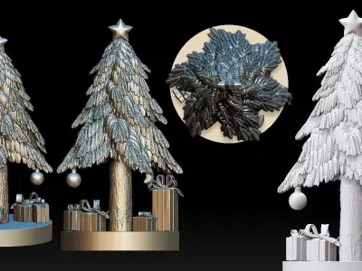 Christmas trees and related items 3D Print Model Free 3D print model