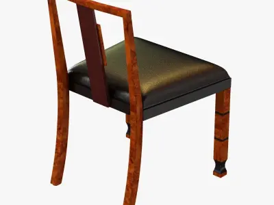 Otto Schulz rare walnut neoclassical chair 3D model