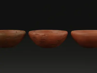 Ancient Clay bowls pack Low-poly 3D model