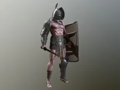 Gladiator Murmillo Low-poly 3D model