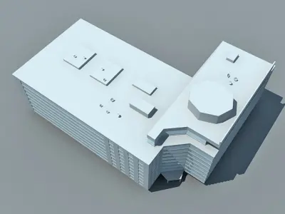 Detailed Glass Building 91 3D model