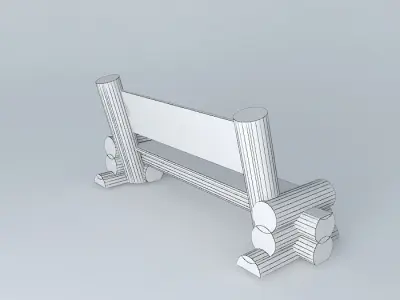 Log bench Free 3D model