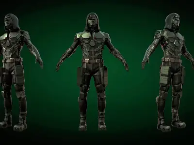 Arrow armored modern Suit  Low-poly 3D model