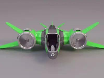 Spaceship toy jet fighter Low-poly 3D model