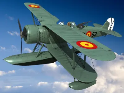 RO43 Spanish Air Force Low-poly 3D model