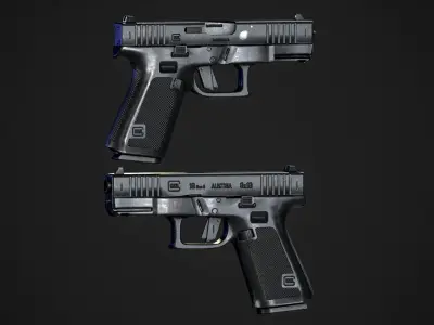 Glock 17 Pistol Low-poly 3D model