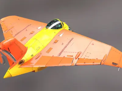 FALCO flying boat Low-poly 3D model