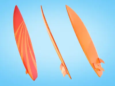 Surfboards Low-poly 3D model