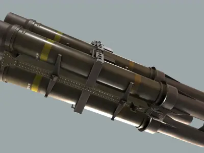 Missile Launcher BGM-71D TOW-2 X4 Low-poly 3D model