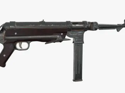 MP 40 WW2 Submachine gun Low-poly 3D model