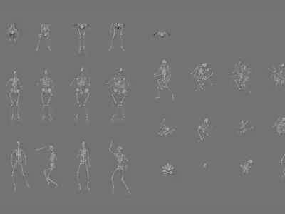 Props Pack - Human Skeleton Low-poly 3D model