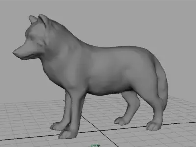 Artic Wolf  Low-poly 3D model