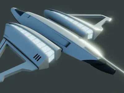 Sci-Fi Shuttlecraft Ship Rico Low-poly 3D model