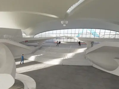 3D TWA Flight Center in 90s 3D model
