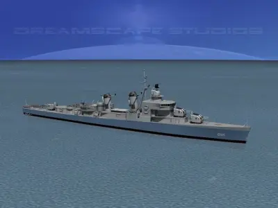 Sumner Class Destroyer DD695 USS Cooper 3D model