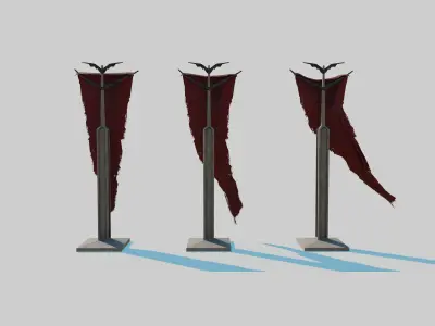 Dark Fantasy Banner 3D model