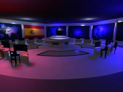 Command Center - Control Room- Military Base - Spain Low-poly 3D model