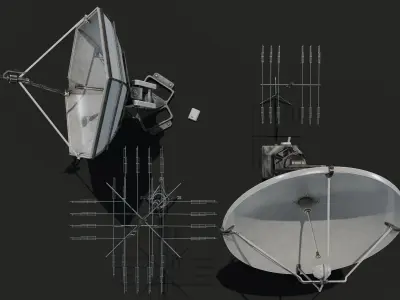 Satellite Antenna part2 Low-poly 3D model