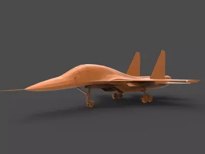 Su-34 orange fighter jet 3D print model