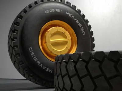 40R57 High poly tire 3D model 3D model