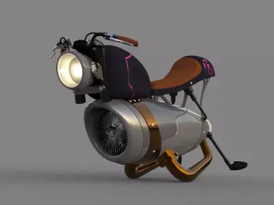 Hover Jet Bike Sci-Fi Low-poly 3D model