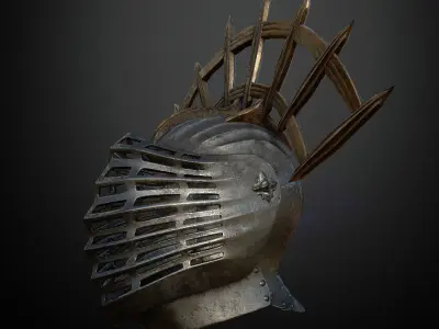 HELMET14 Game Ready helmet with spikes Low-poly 3D model