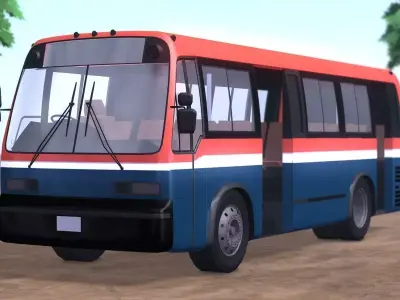 Bus 3D Metro mini Free low-poly 3D model