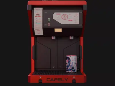 Sci-Fi Coffee Machine 3D Model Game-Ready PBR Low-poly 3D model