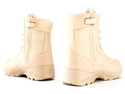 Military boots of color sand 15 Low-poly 3D model