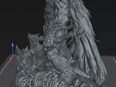 Warrior Rived Gorelord Master STL 75mm Dark Fantasy Miniature 3D print model