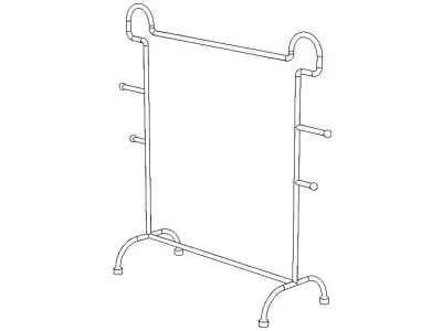 Stainless Steel Clothes Rack 3D model