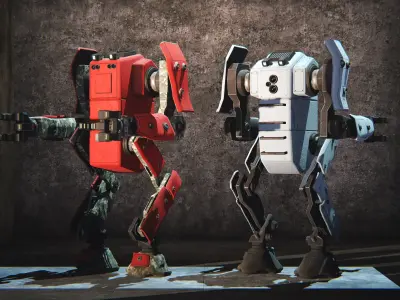 Peacekeeper Robot Low-poly 3D model