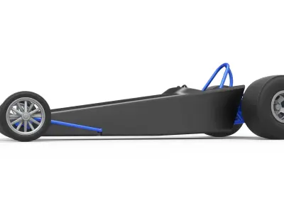Dragster with twin Turbonique drag axle Scale 1 to 25 3D print model