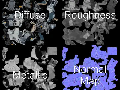 RoboDino Model Pack with Articulated Joints Low-poly 3D model