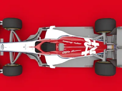Alpha Romeo Sauber C38 3D model F1 2019 Low-poly 3D model