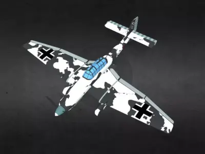 junkers-ju-87 fighter plane with camouflage Low-poly 3D model