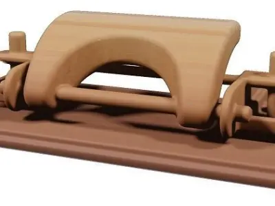 Wooden Punching Machine Toy Low-poly 3D model