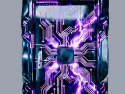 Futuristic Cyberpunk Circuit Door Low-poly 3D model