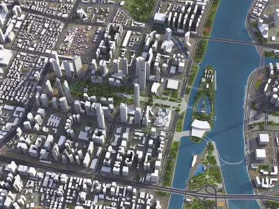 Guangzhou Low-poly 3D model