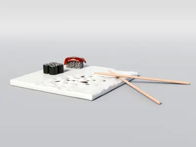 Sushi Plate 3D model