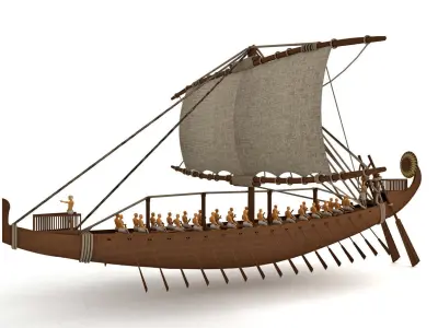 ancient Egyptian ship 3D model